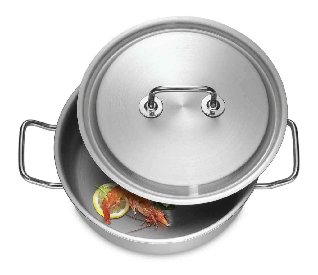 Pentola con coperchio, in acciaio inossidabile, diametro 20 cm, capacità 2,7 litri, colore argento