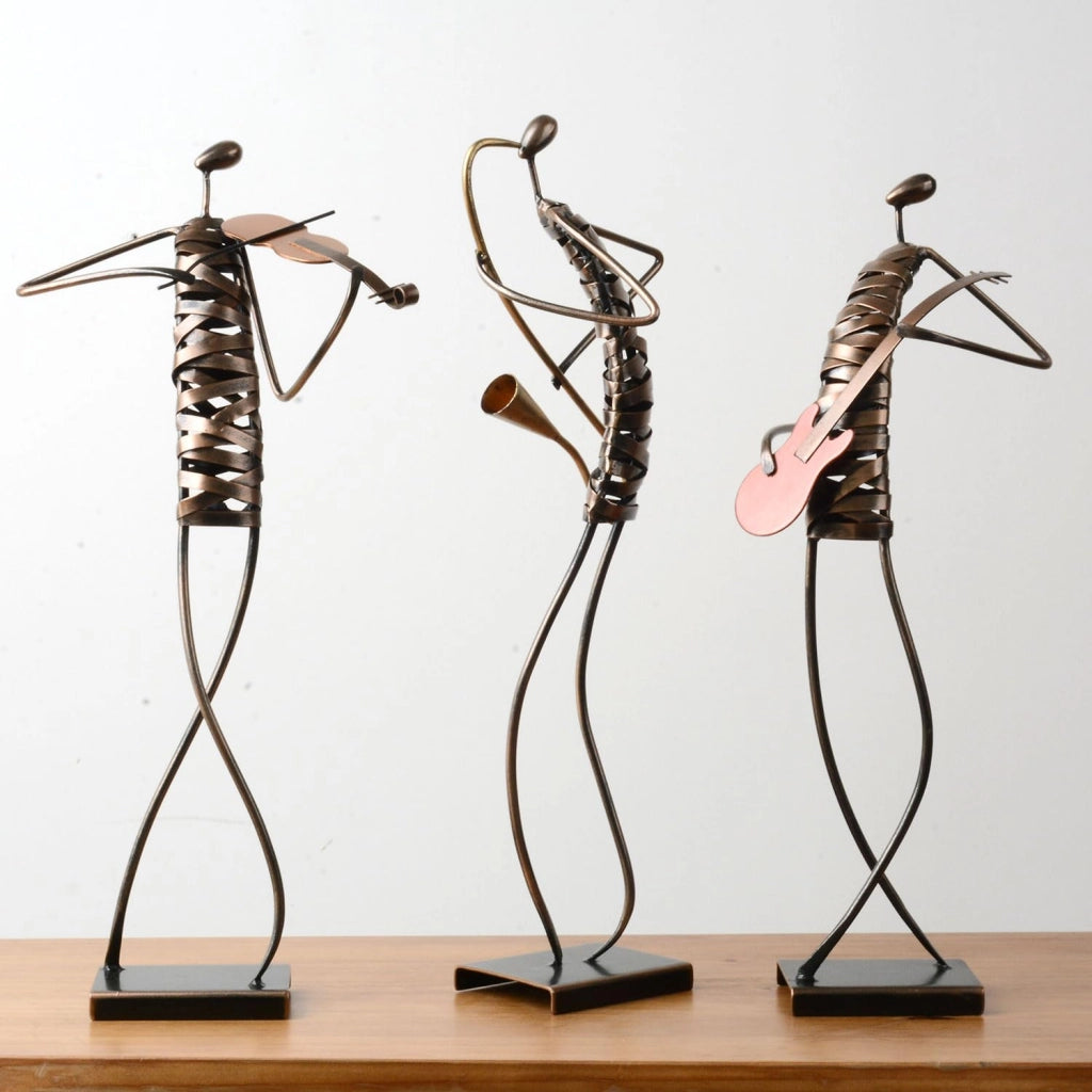 Scultura di un chitarrista metal, statua di un musicista, altezza 45 cm