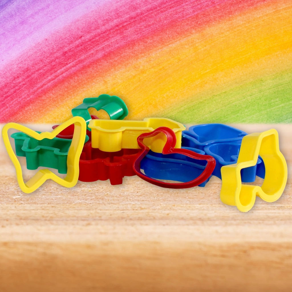 Set da 12 formine in plastica per biscotti, a forma di animali e veicoli, 5 cm