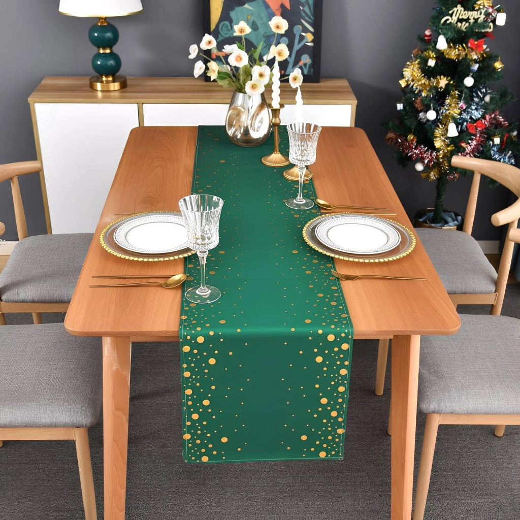 Tovaglia dorata con glitter, 33 x 140 cm, in poliestere, lavabile