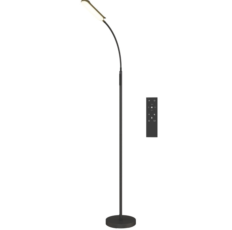 Lampada da terra LED nera dimmerabile con telecomando e timer