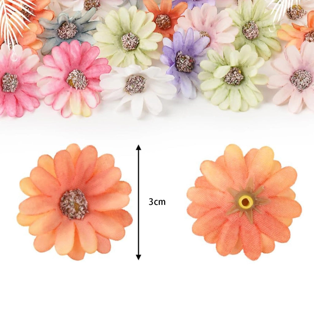 50 teste di rose artificiali, 3 cm, in plastica, per decorazioni fai-da-te, ideali per matrimoni