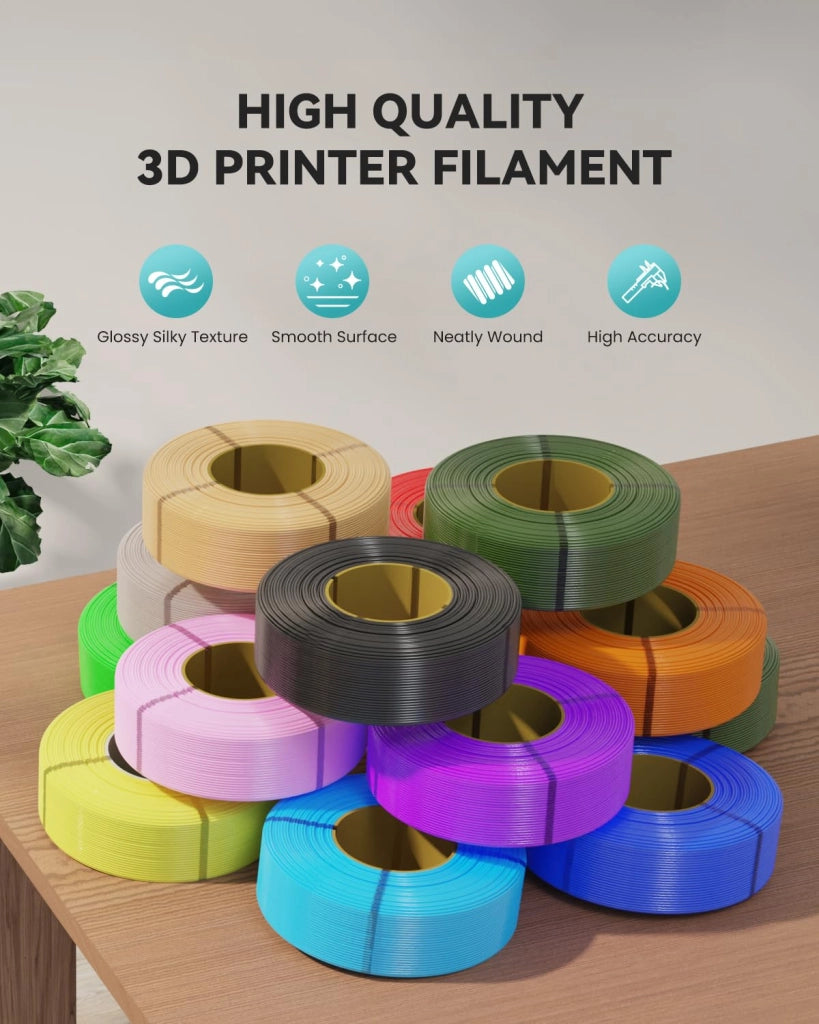 Filamento PLA Plus in seta, 4 kg, 4 bobine, colori: oro, argento, blu e rosso