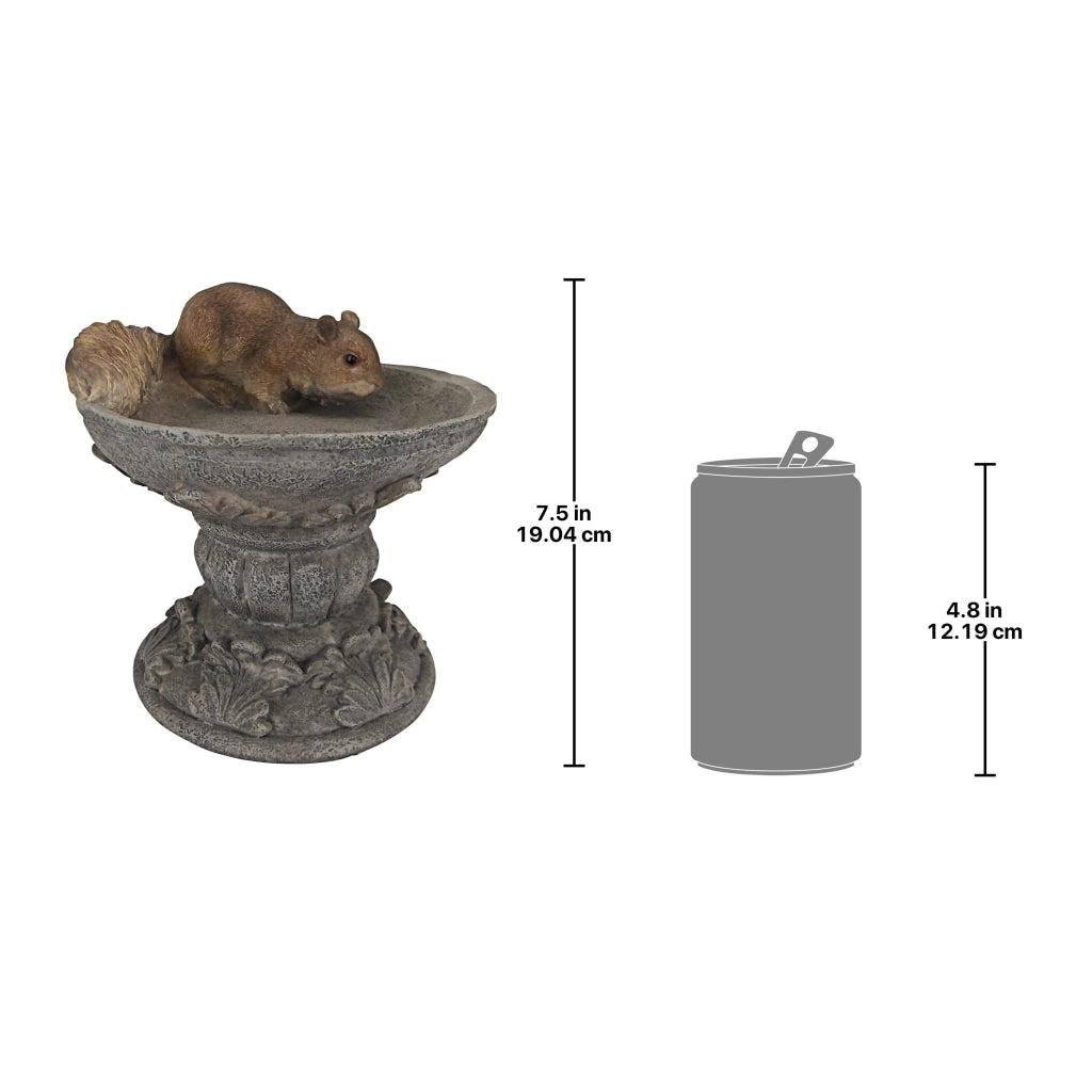 Figura decorativa a forma di scoiattolo, su base, realizzata in resina, dimensioni 18x19x19 cm