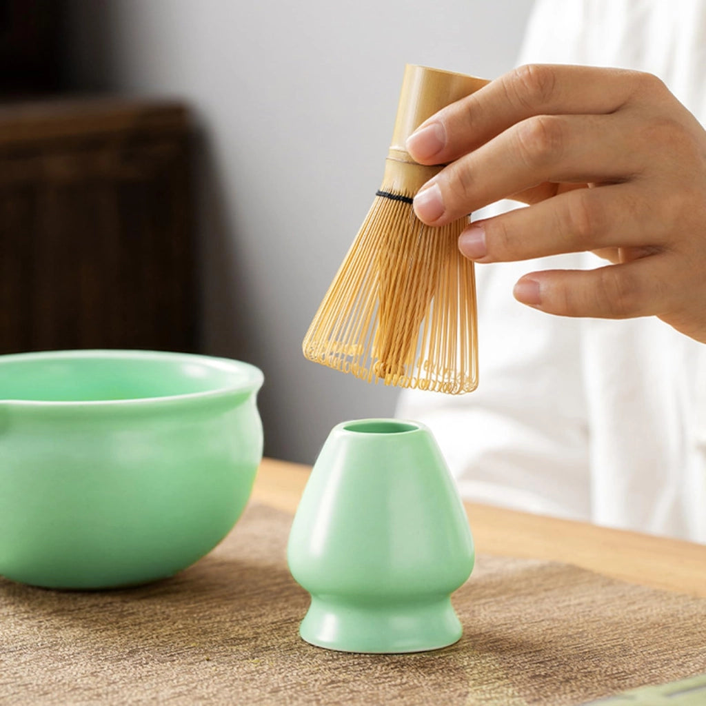 Porta frusta per matcha in Vetroceramica, verde, 1 pezzo