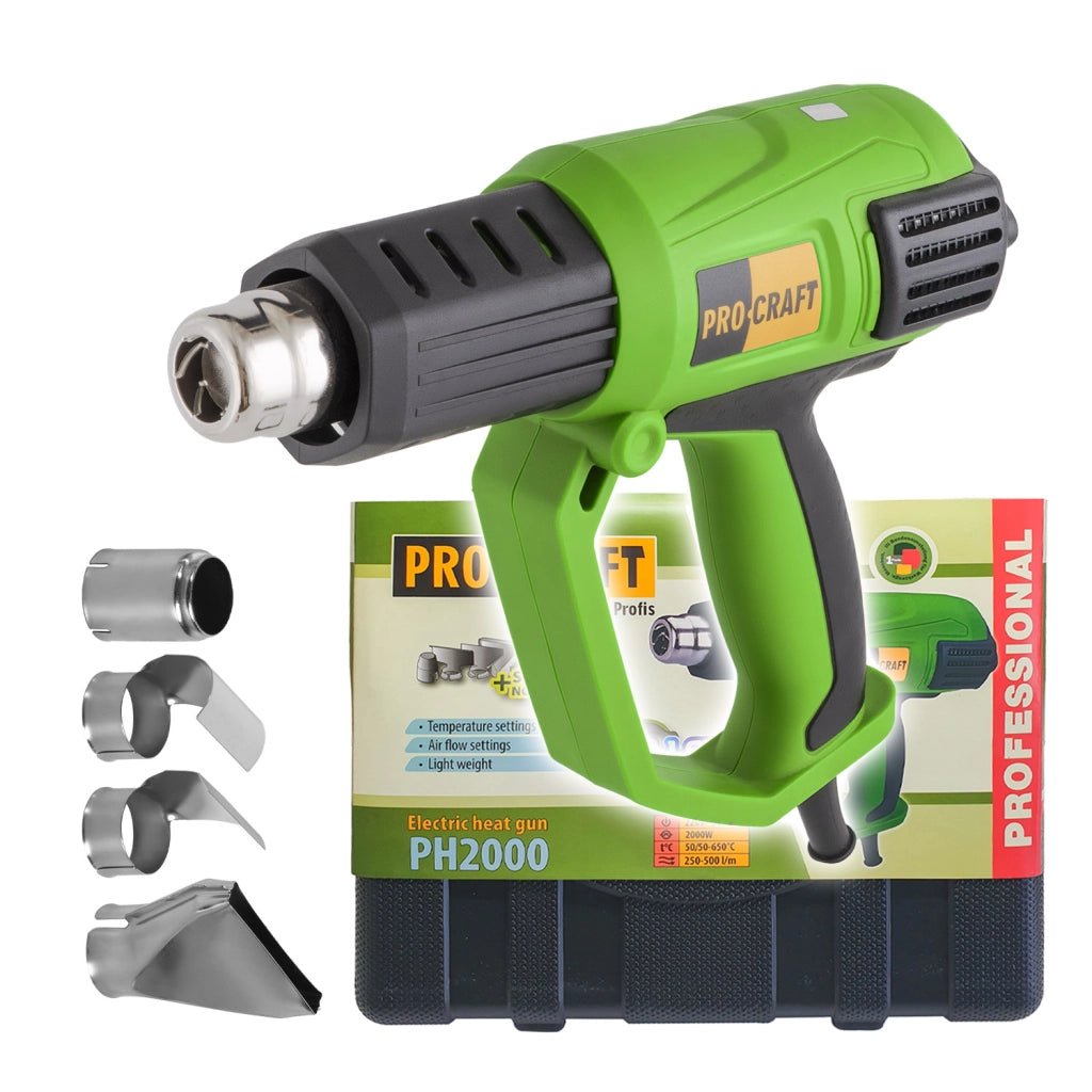 Pistola ad aria calda Procraft PH2000, 2000 W, 50-600°C, 250-500 l/min