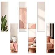 Set di 6 specchi acrilici autoadesivi, dimensioni 40x10 cm, qualità HD