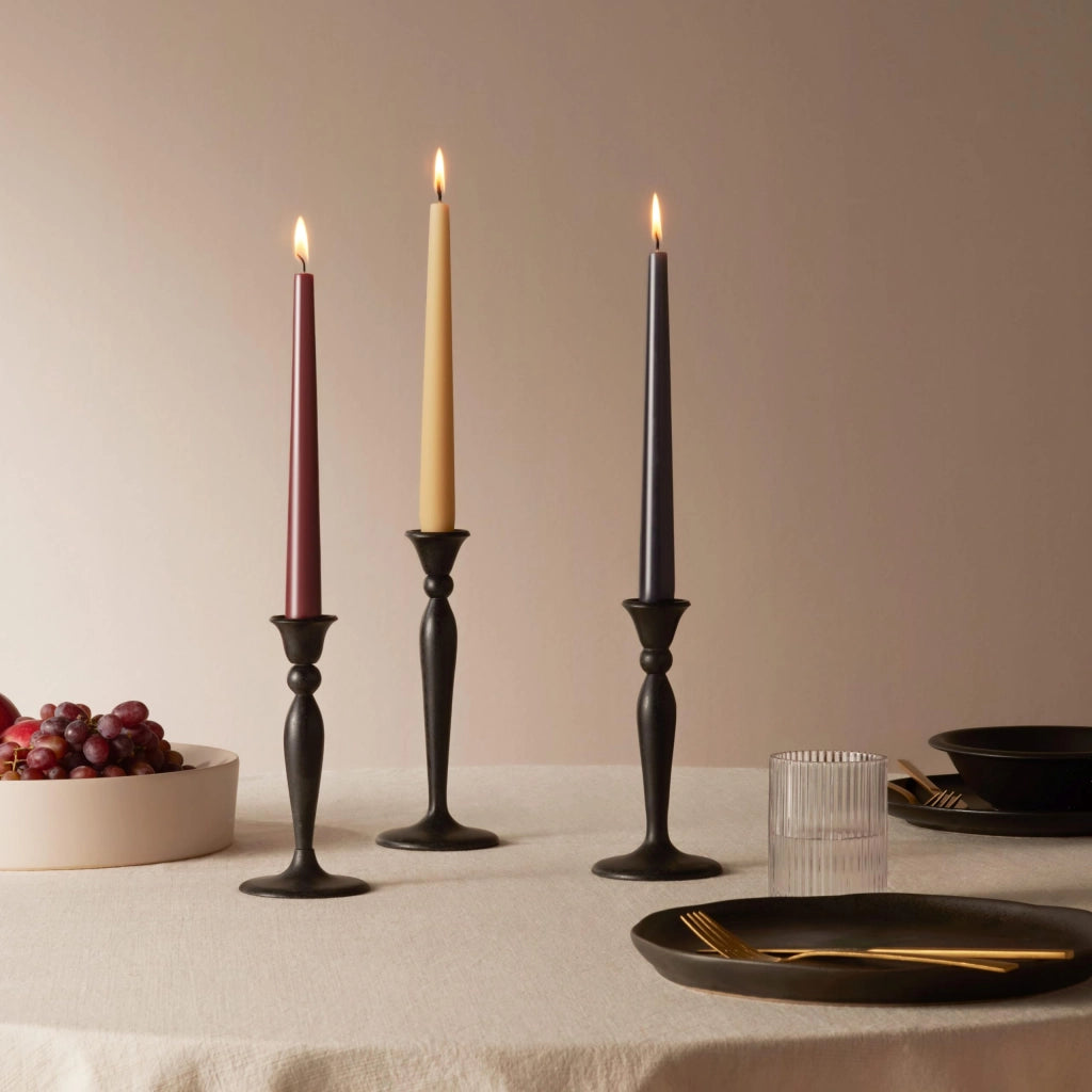 Candele con la punta dritta, alte 24,5 cm, confezione da 32 pezzi, colore bianco, senza olio di palma