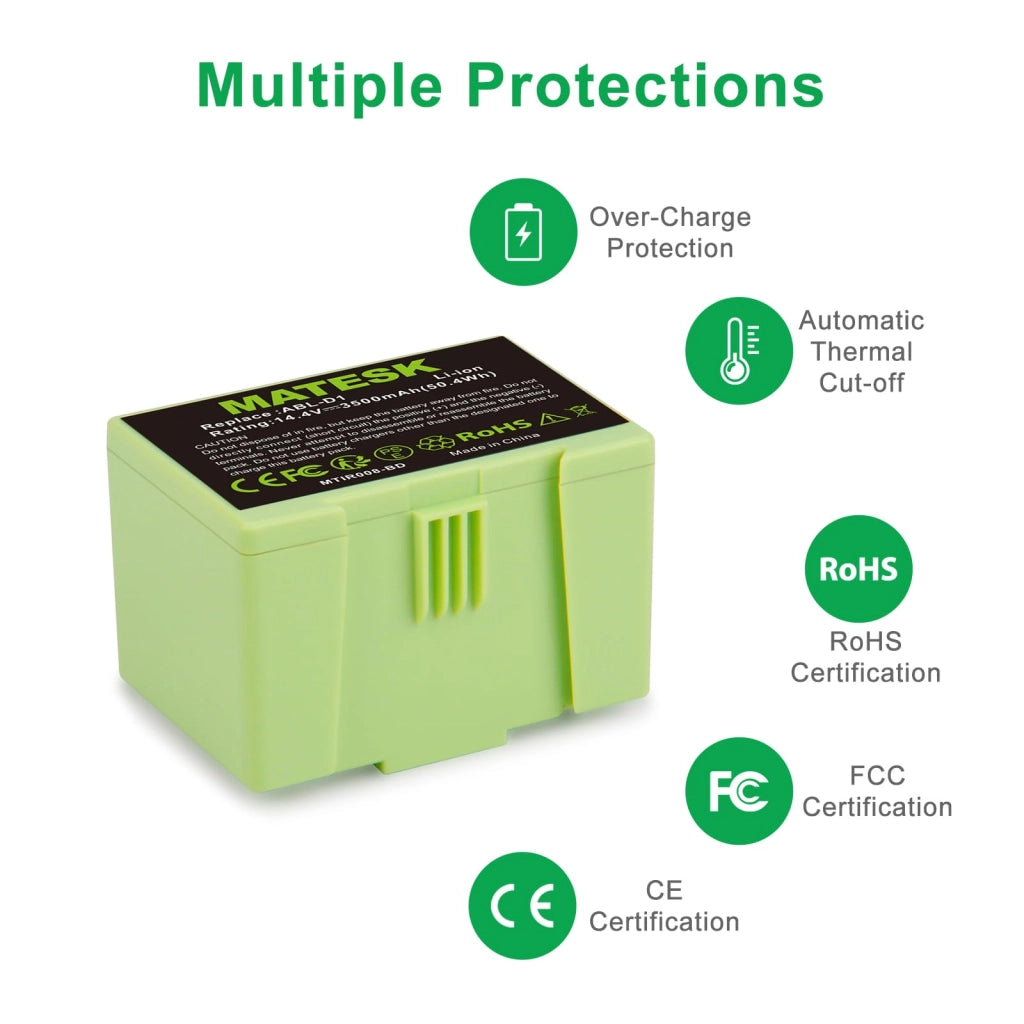 Batteria 14,4 V, 3500 mAh, modello ABL-D1, compatibile con iRobot Roomba e5/i7/i3+
