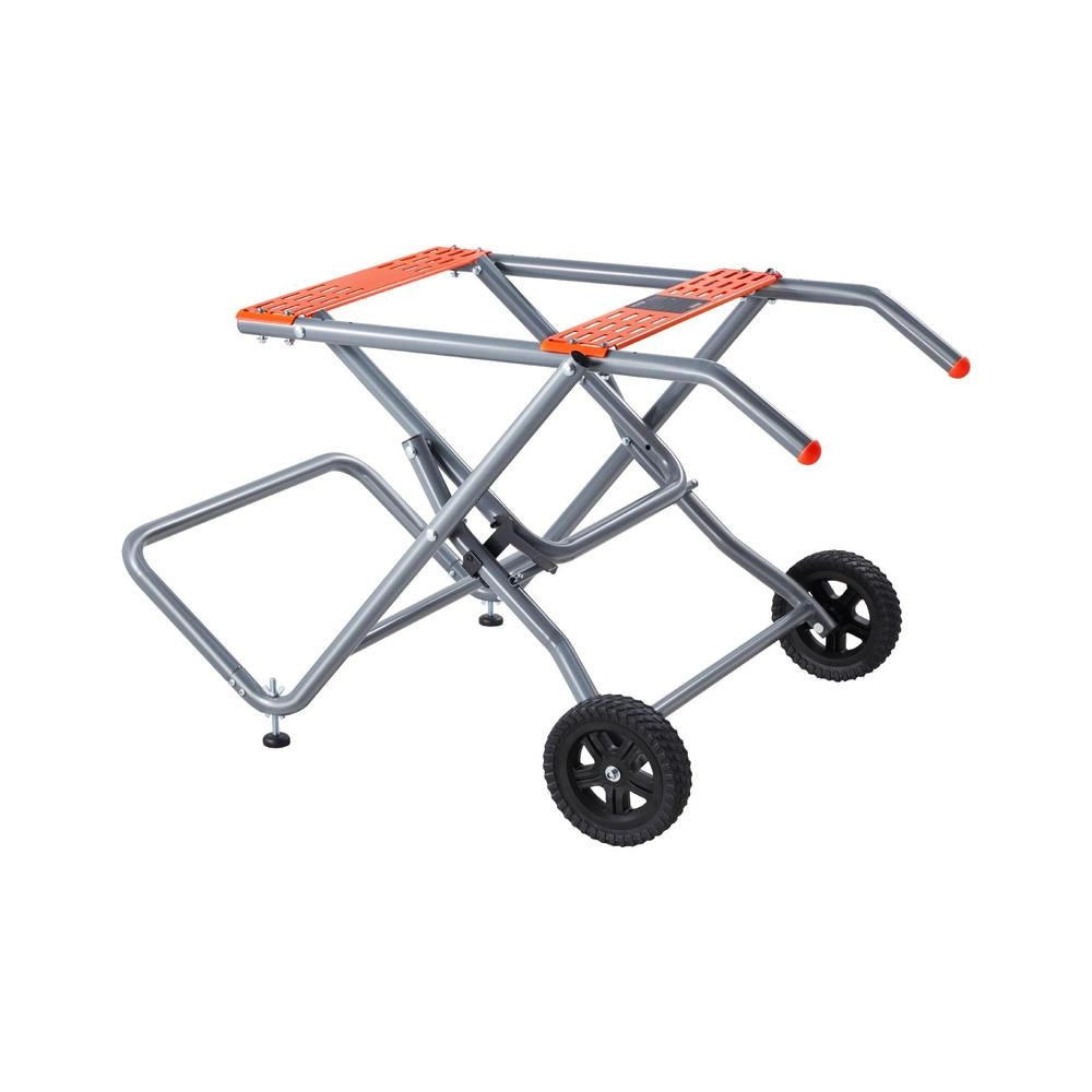 Supporto per Troncatrice da Tavolo Pieghevole in Acciaio al Carbonio HS6805 con Ruote da 203 mm Portatile Carico 158,76 kg Grigio