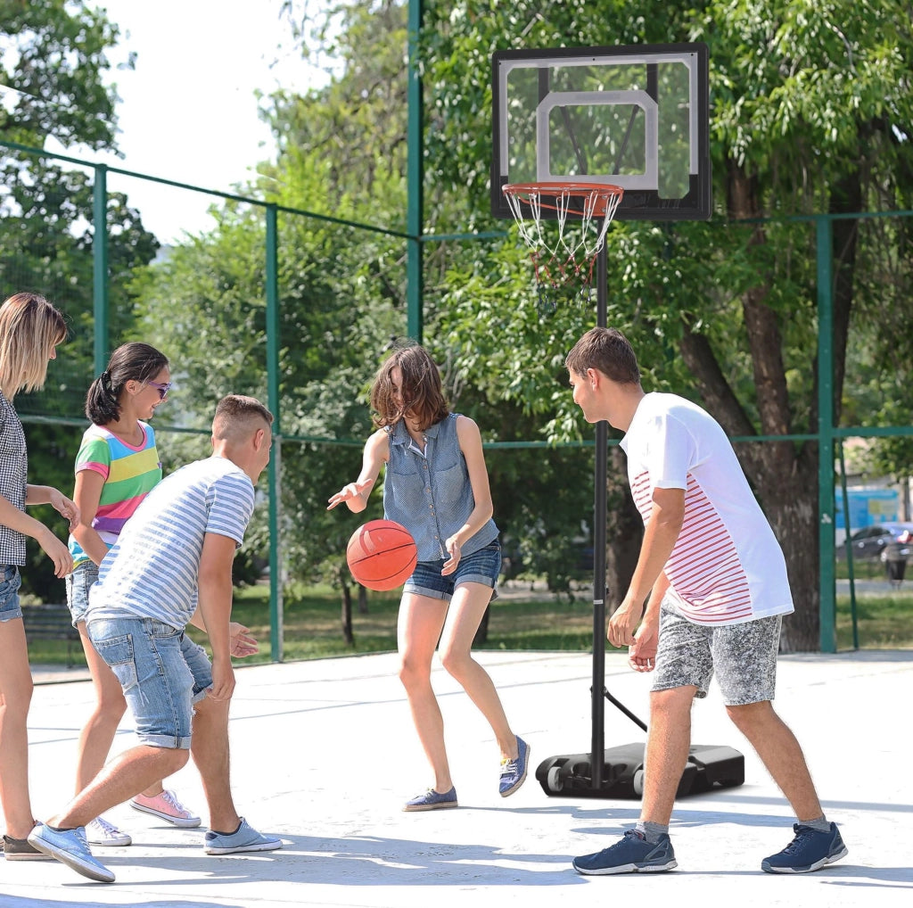 Canestro da basket regolabile per bambini 83 x 75 x 260 cm nero con ruote