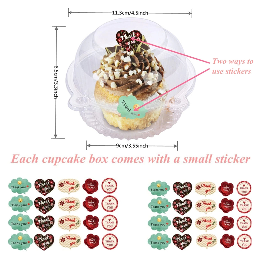 50 contenitori per cupcake, trasparenti, da 11,5 cm, adatti per torte e insalate