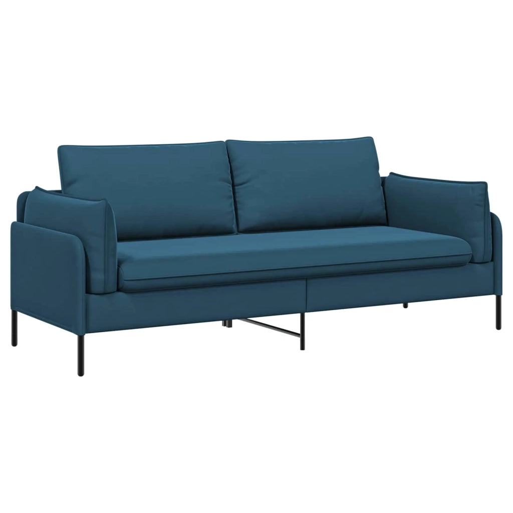 Divano 3-Persone 3 posto Blu 222 x 81 x 89 cm Velluto 42048651