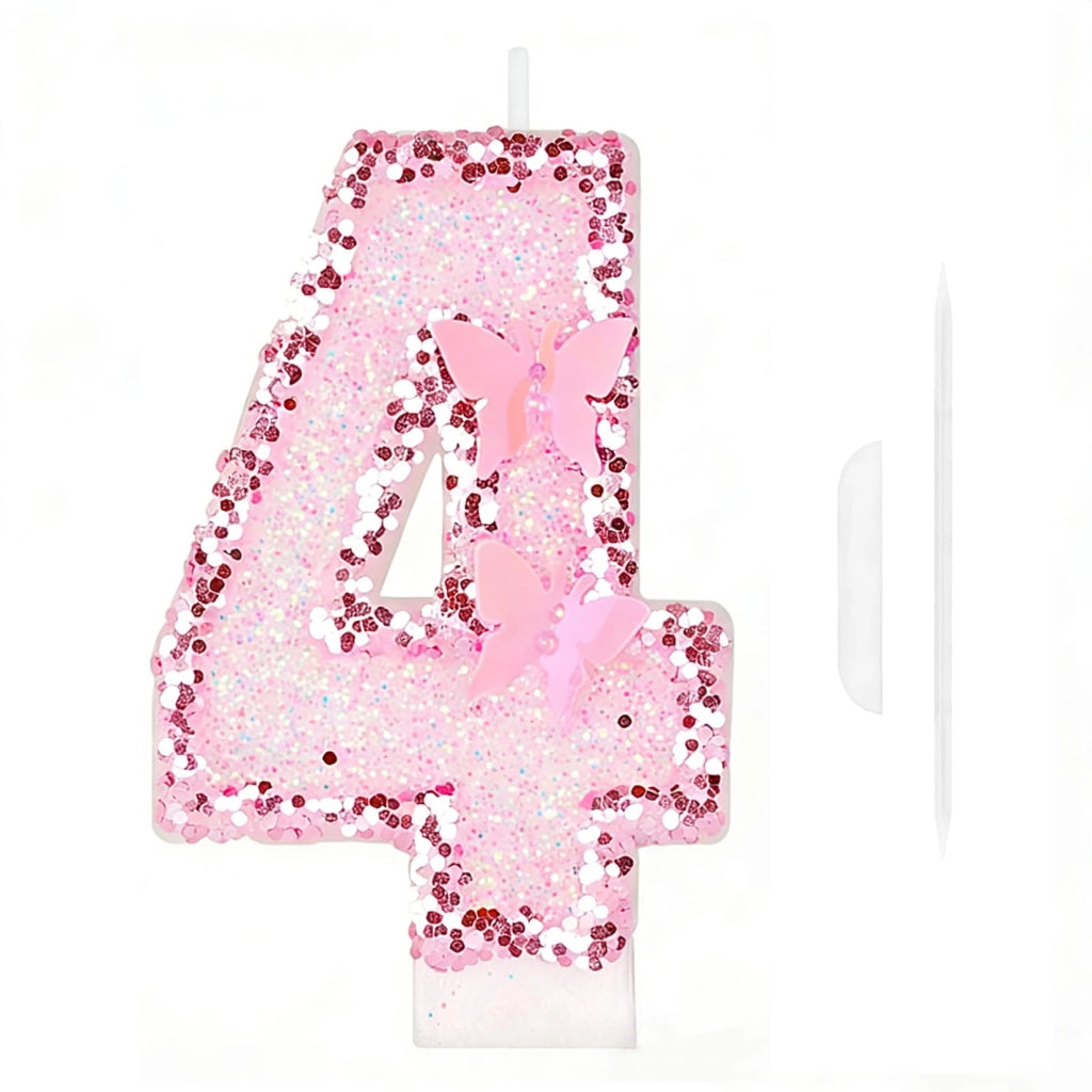 Candeline per torta a forma del numero 4, dimensioni 10x10x2 cm, peso 20 g, candeline decorative