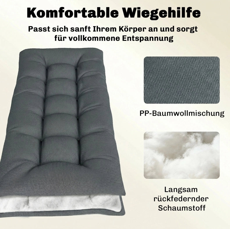 Cuscino per lettino da esterno 198 × 65 × 13 cm grigio scuro