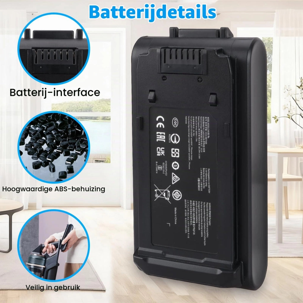 Batteria agli ioni di litio da 3500mAh e 25,2V, compatibile con i modelli Jet Bespoke, Jet 85 e Jet 95
