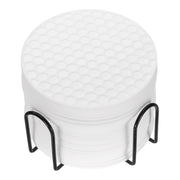 24 sottobicchieri rotondi in silicone, diametro 10 cm, con supporto, colore bianco
