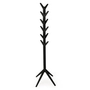Appendiabiti da Terra ad Albero in Legno di Quercia Orizzonte Nero