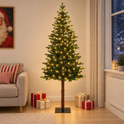 Albero di Natale Artificiale con Rami Pieghevoli 180 cm 300 LED 3466300