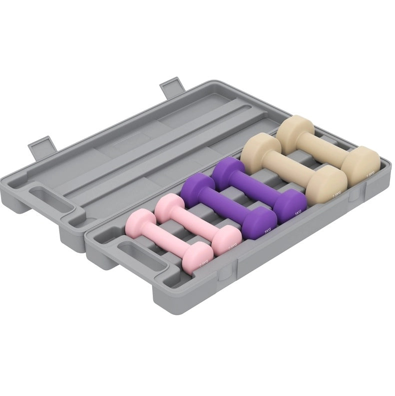 Set manubri 6 pezzi 43 x 18 x 7,5 cm in acciaio rosa con valigetta