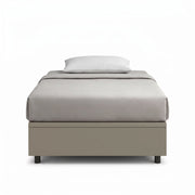 Letto Singolo Contenitore Imbottito 80x190 cm Similpelle Cappuccino BoxMax