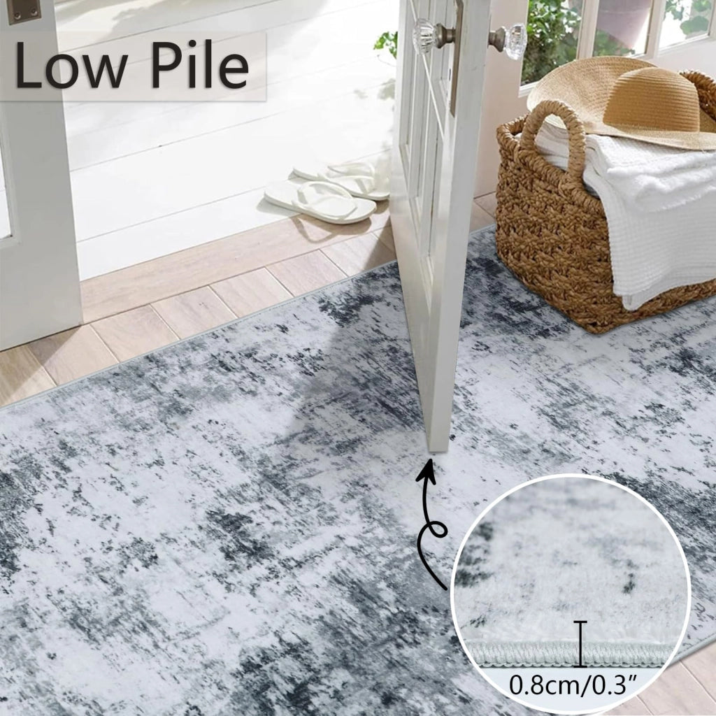 Tappeto per corridoio, dimensioni 65x240 cm, lavabile, design astratto, pelo corto, adatto per corridoio e cucina