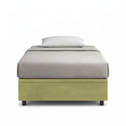 Letto Singolo Contenitore Imbottito 80x190 cm Microfibra Tè Verde BoxMax