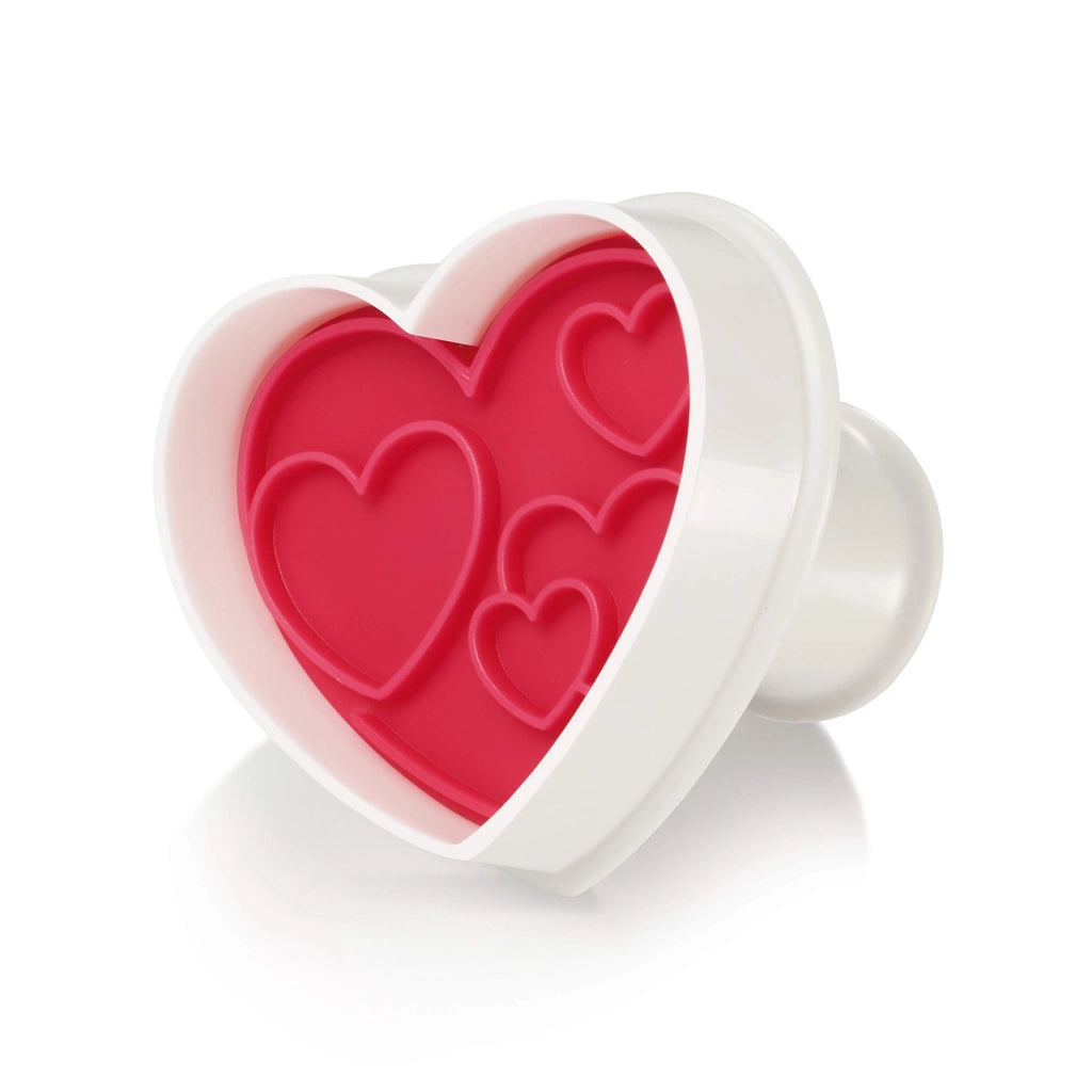 Stampini per biscotti con motivo, set da 3 cuori, plastica, 5,5x5x6 cm