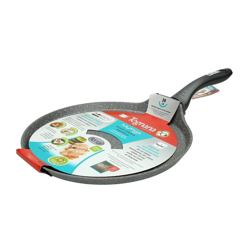 Padella per crêpes da 28 cm, in alluminio, con rivestimento antiaderente e aspetto marmorizzato