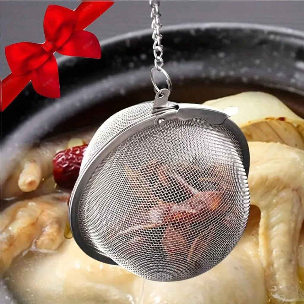 Set da 2 infusori per tè in acciaio inossidabile con catena, forma a sfera