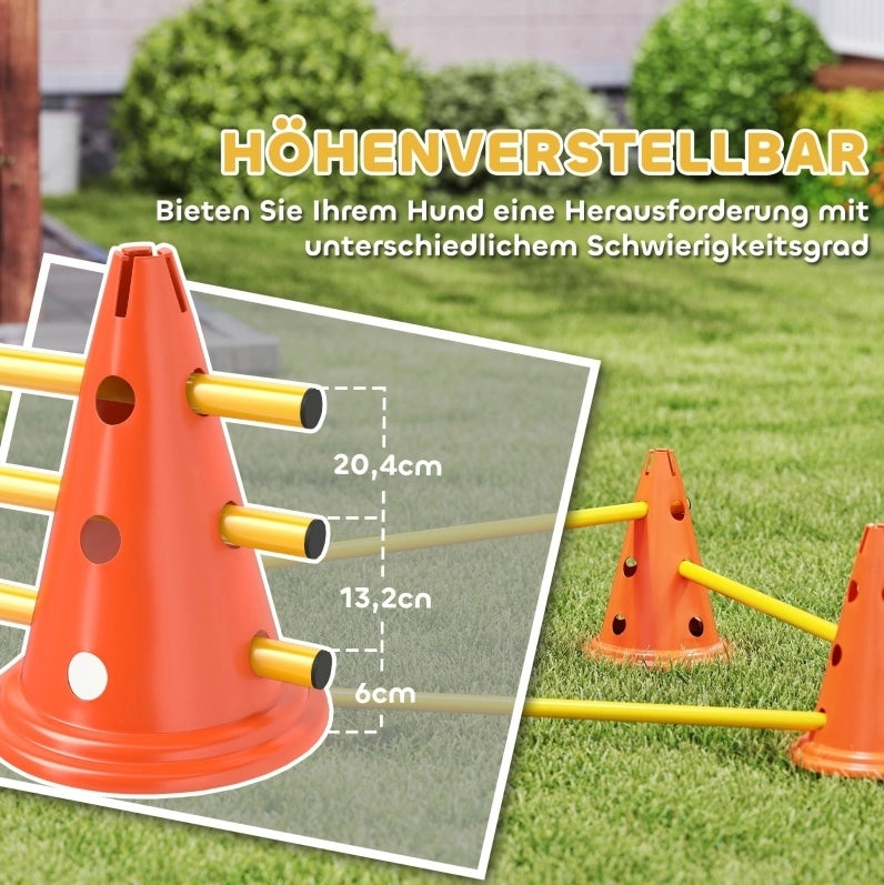 Set agility per cani con 3 ostacoli regolabili e borsa