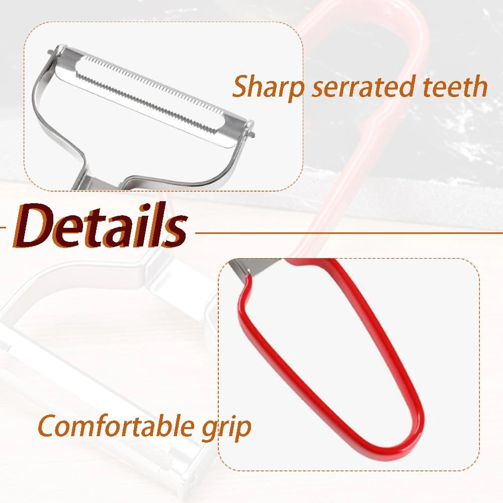 Pelapatate in acciaio inossidabile, dimensioni 156 x 95 x 11 mm, colore rosso