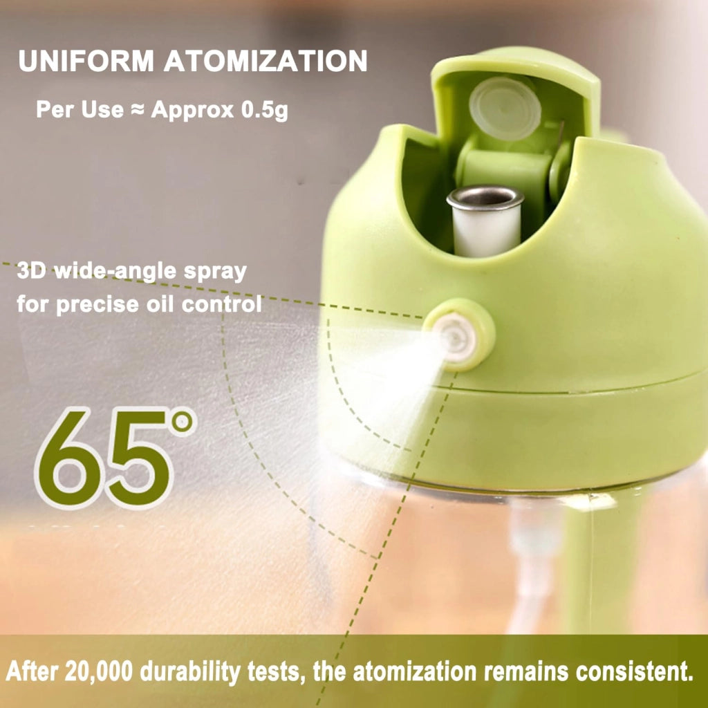 Spruzzatore per olio 2-in-1, flacone in vetro da 450 ml, adatto per alimenti, colore verde