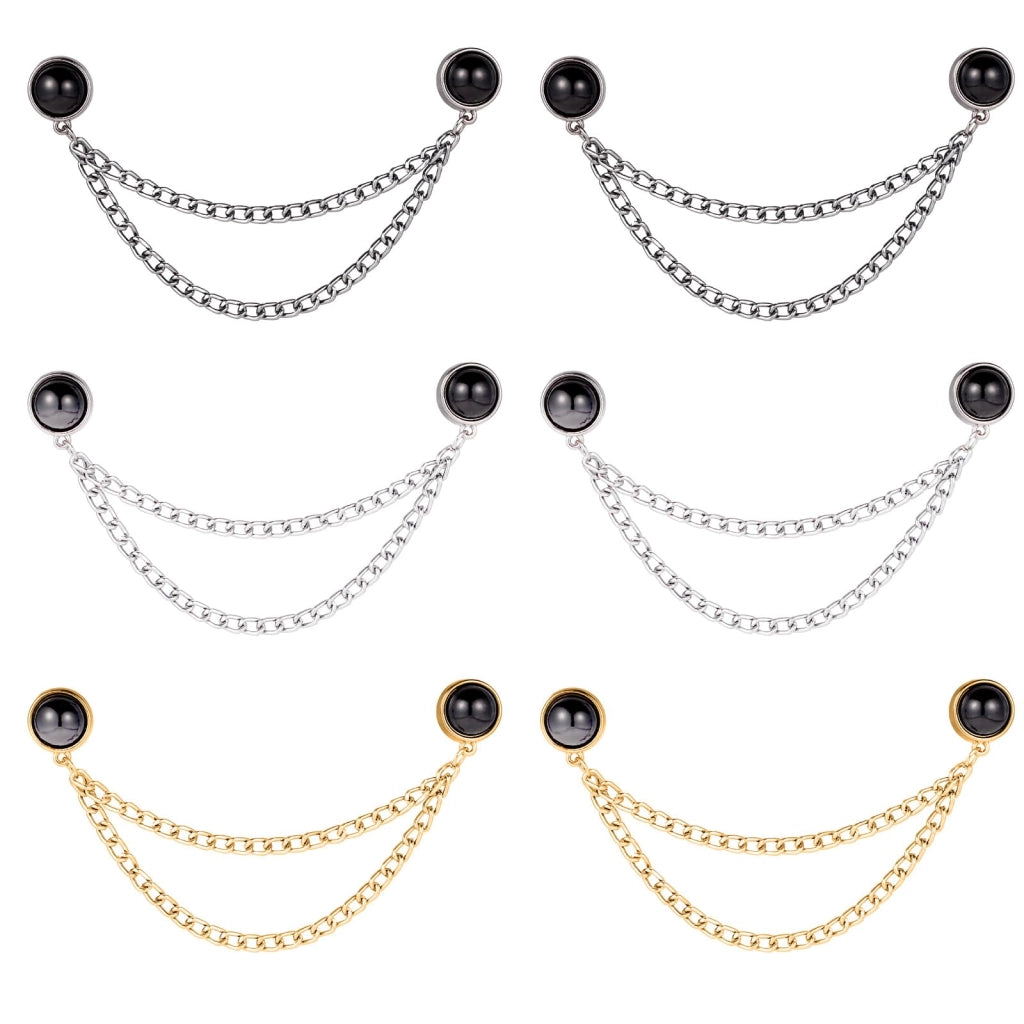 Set di 6 graffette magnetiche, disponibili in oro, argento e nero