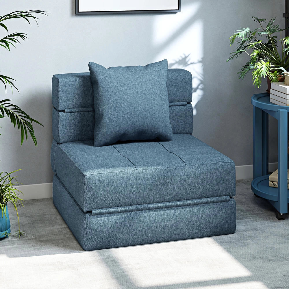 Per casa poltrona letto relax salvaspazio blu scuro 70 cm x 70 cm x 61 cm con rivestimento sfoderabile e imbottitura spessa