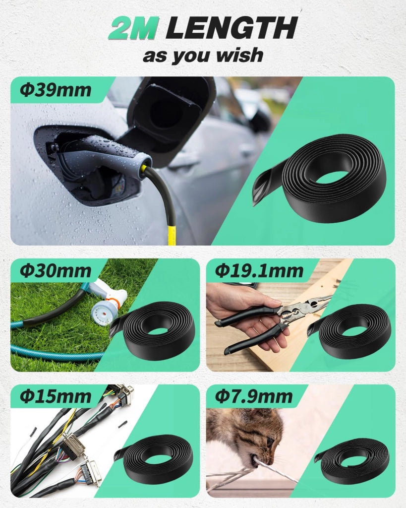 Guaina termorestringente 3:1, diametro 3,2 mm, 2 metri, colore nero, impermeabile