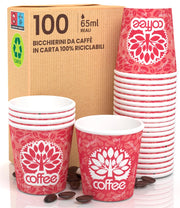 Bicchieri monouso da 65 ml, confezione da 100 pezzi, biodegradabili, ecologici