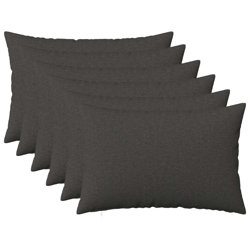 Federa 6 pz HEERLEN Grigio Scuro 50 x 80 cm Tessuto 911872