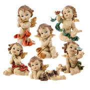 6 figurine di angeli per bambini, alte 7,5 cm, realizzate in resina