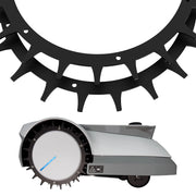 Punte per Ecovacs GOAT - Premium Black Line - rivestite nero - acciaio inox - viti Torx svasate - Ø 235 mm - aiuto alla trazione per robot rasaerba - Set completo (nero)