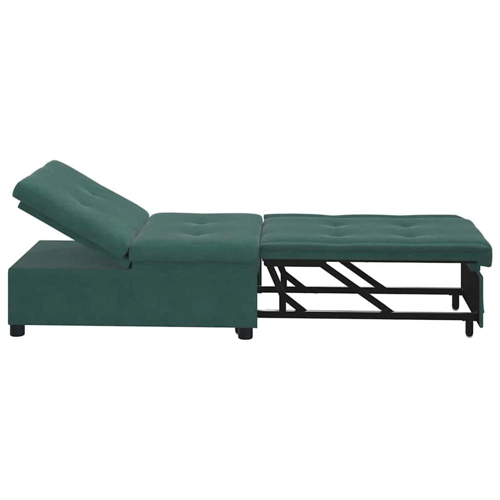 Divano letto Verde Scuro 194 x 67 x 82 cm Velluto