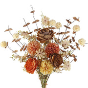 Set da 2 composizioni autunnali artificiali, alte 43 cm, realizzate con fiori in seta