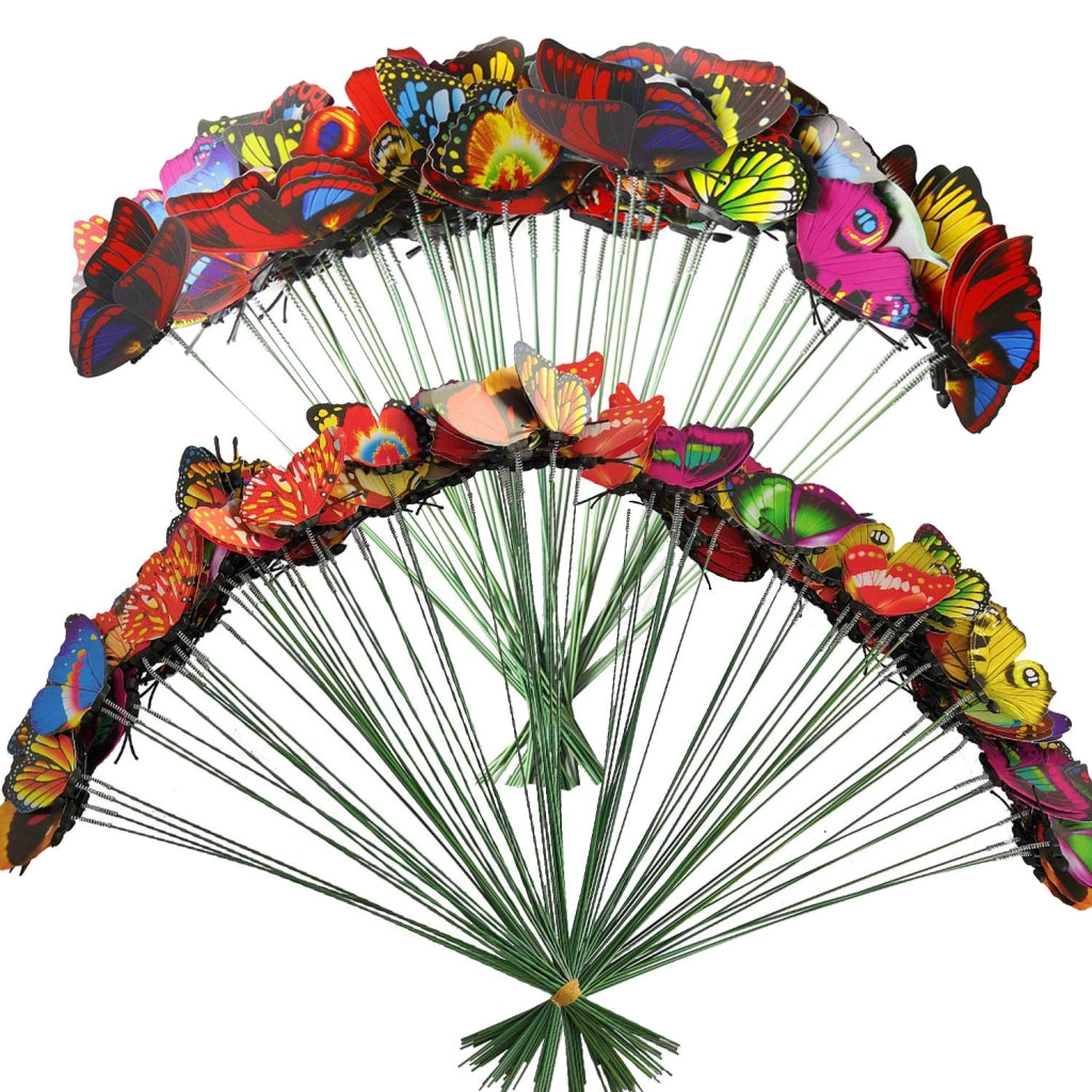 120 farfalle decorative da giardino, disponibili in 2 dimensioni, realizzate in PVC