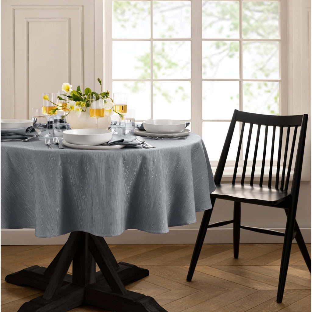 Tovaglia ovale, grigia, di dimensioni 152,4 x 213,4 cm, resistente all'acqua e alle macchie