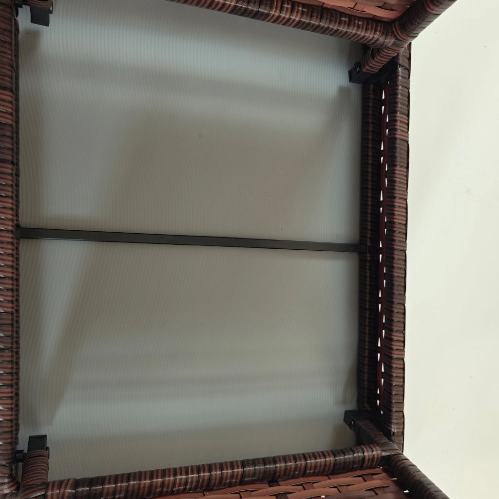 Tavolino pieghevole in rattan marrone 60 x 41 x 41 cm