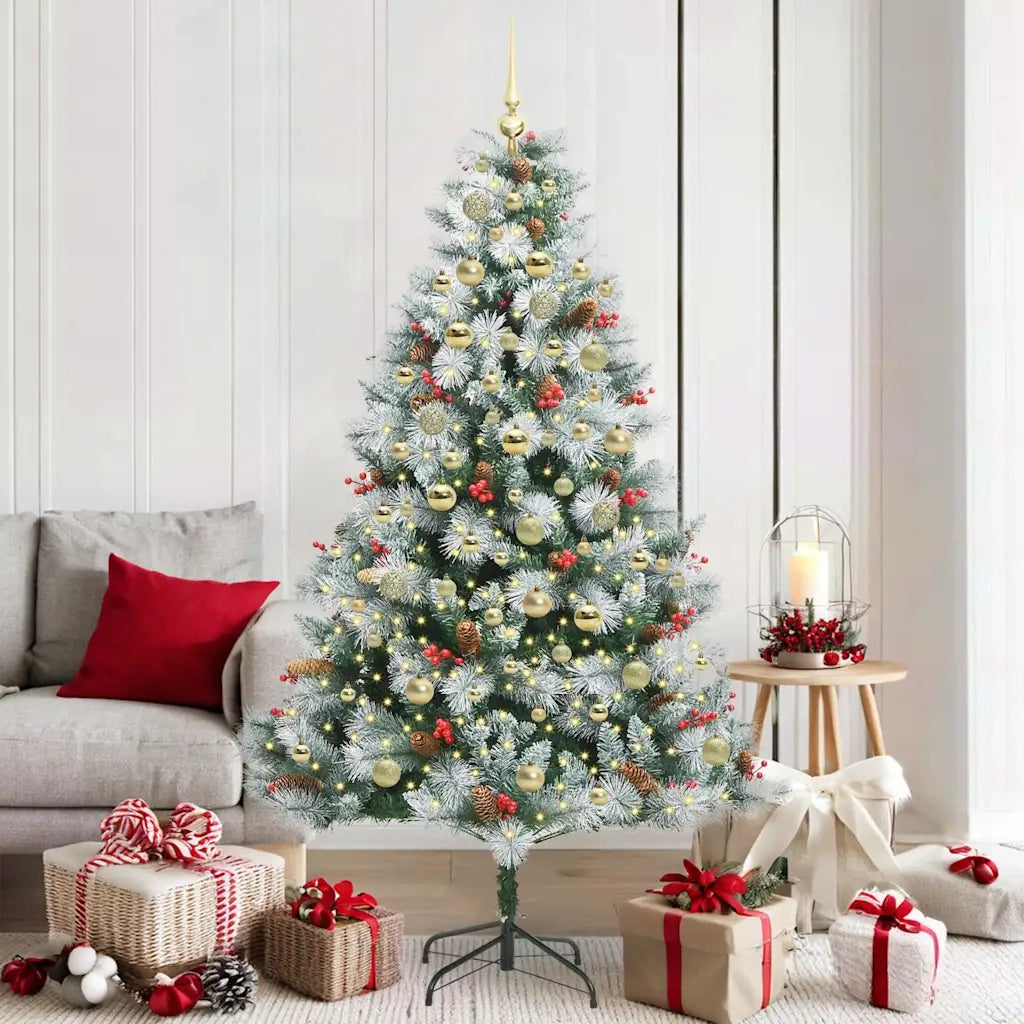 Albero di Natale artificiale Verde e bianco 180 cm 3395183