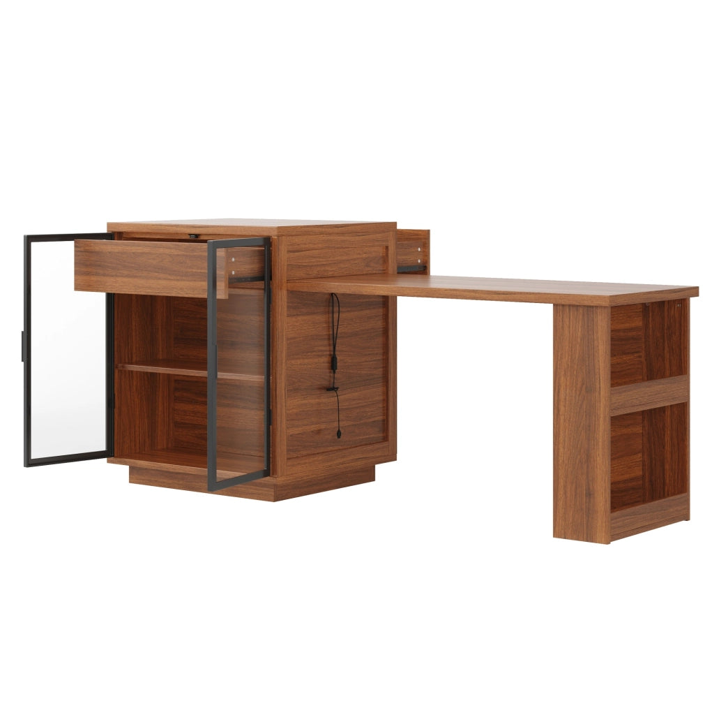 Isola cucina estensibile 122-194;5x70x94 cm MDF metallo marrone scuro