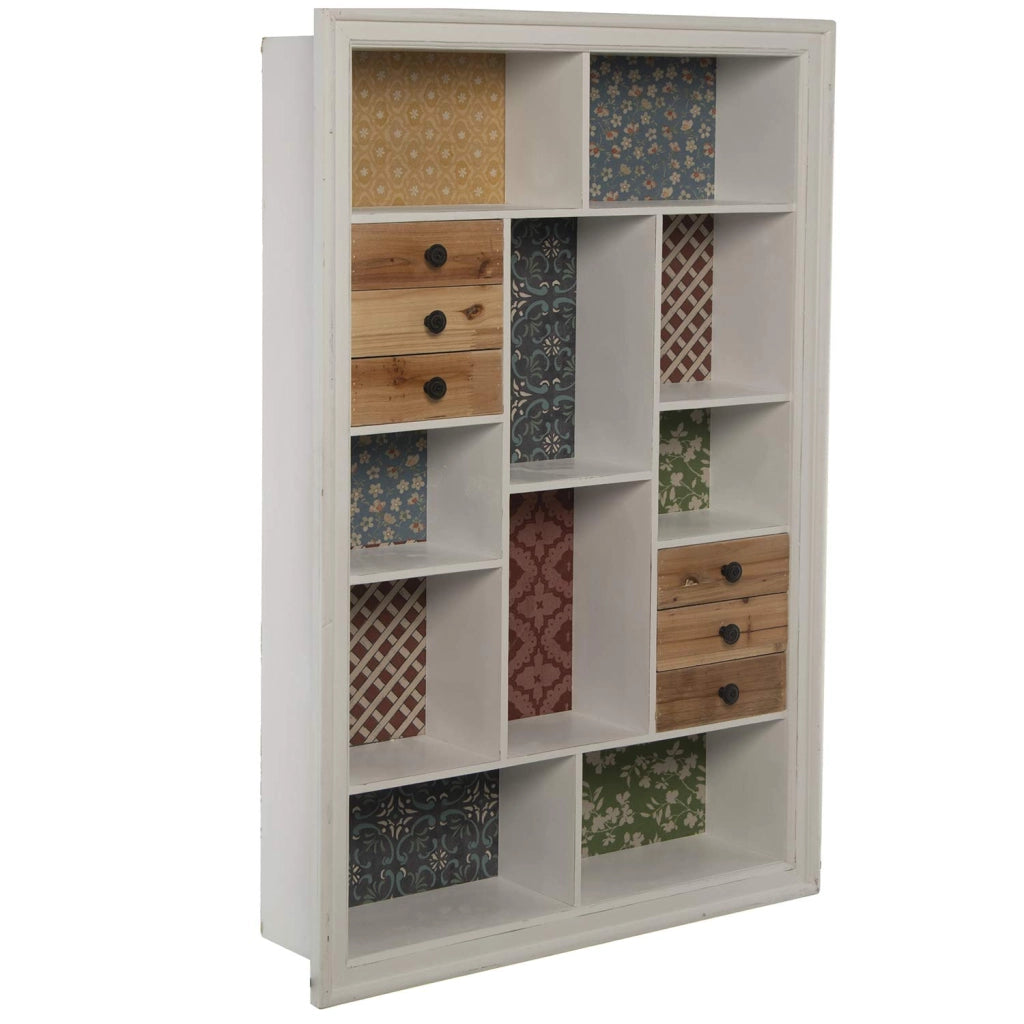 Comodino con 6 cassetti, in legno, dimensioni 68x17,5x103 cm, disponibile in diversi colori