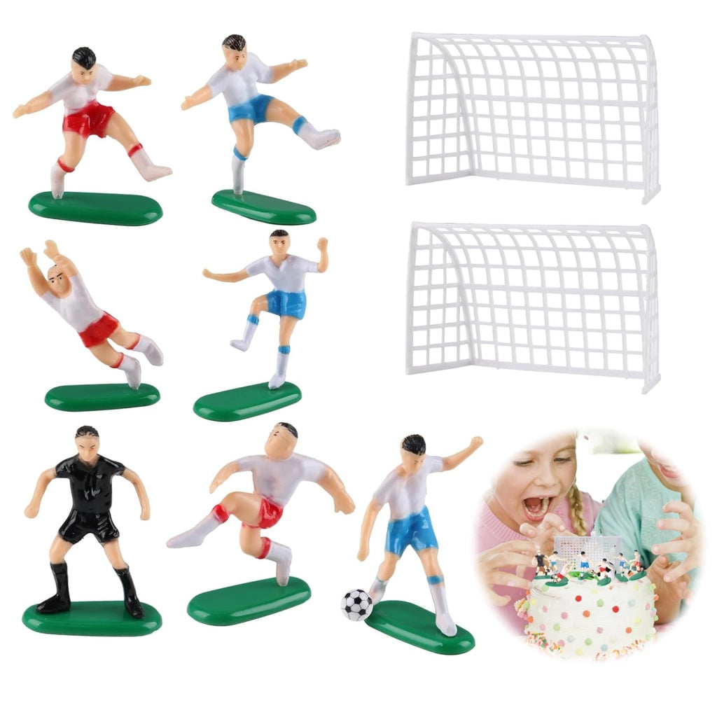Set di decorazioni per torte a tema calcio, composto da 9 pezzi, ideale per appassionati