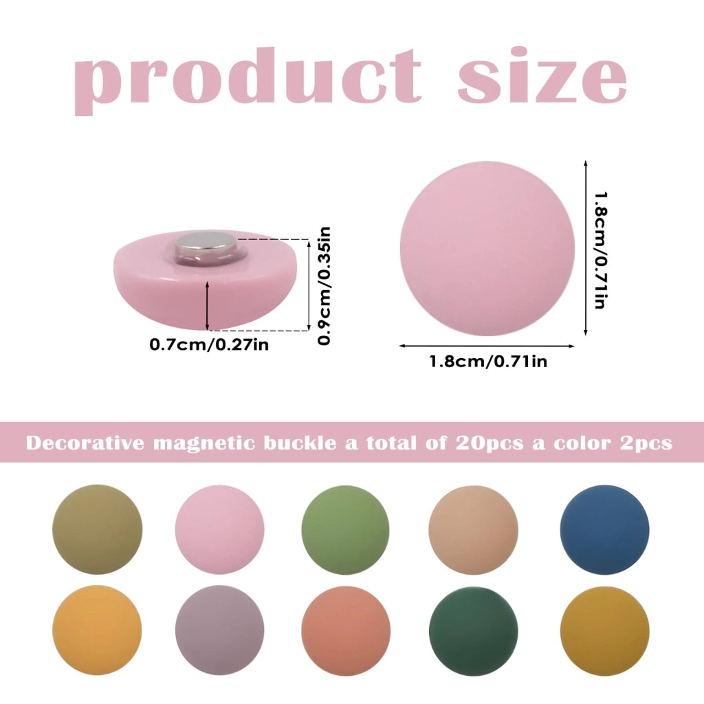 20 mini-magneti rotondi, 10 colori, per lavagne magnetiche e frigoriferi